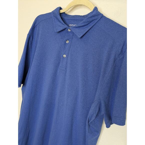 UNTUCKit Clavidor 31436 Short Sleeve Casual Polo Shirt in Blue Mens Size XL - Picture 2 of 10